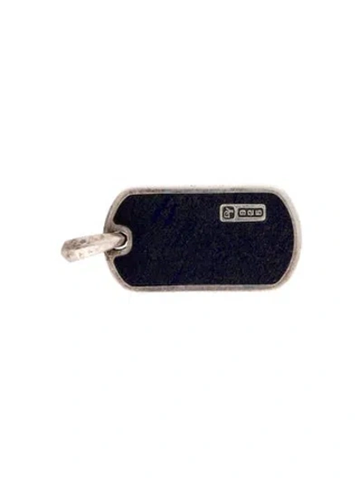 Pre-owned David Yurman Lapis Lazuli Dog Tag Pendant In Multi