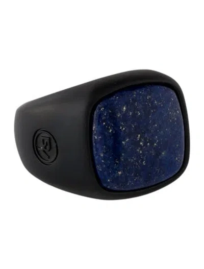 Pre-owned David Yurman Lapis Lazuli Signet Ring In Multicolor