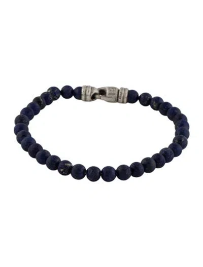 Pre-owned David Yurman Lapis Lazuli Spiritual Beads Bracelet, 8" In Multi