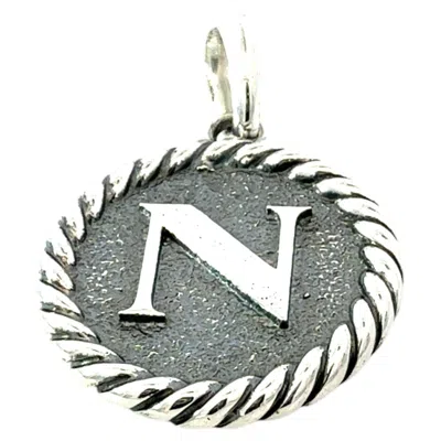 Pre-owned David Yurman Letter N Amulet Sterling Silver Estate In Multi