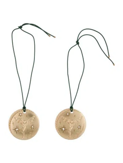 Pre-owned David Yurman Limited-edition Gold Angel Ornament 2025 Set Of 2