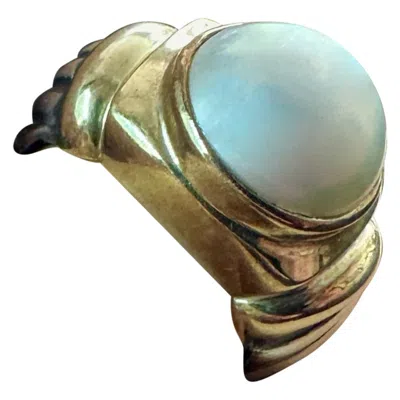 Pre-owned David Yurman Mabe Pearl Noblesse Ring, 14k Gold & Sterling Silver In Multiple