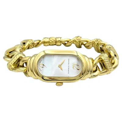Pre-owned David Yurman Madison Wrist Watch With Mother Of Pearl Dial 18 Karat Yellow Gold