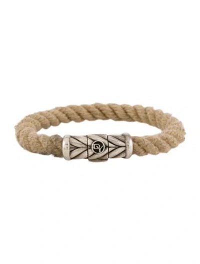 Pre-owned David Yurman Maritime Rope Bracelet, 6.75" In Brown