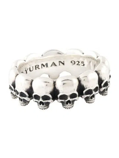 Pre-owned David Yurman Memento Mori Skull Band Ring In Multi