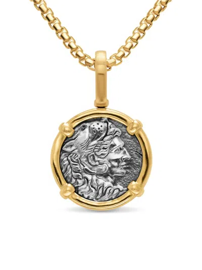 David Yurman Men's Alexander The Great Amulet In Sterling Silver With 18k Yellow Gold, 20.5mm