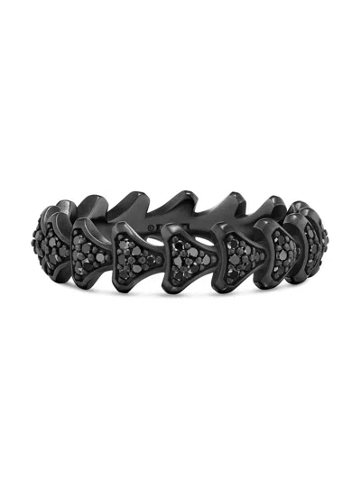 David Yurman Men's Armory Band Ring In Black Titanium In Brown