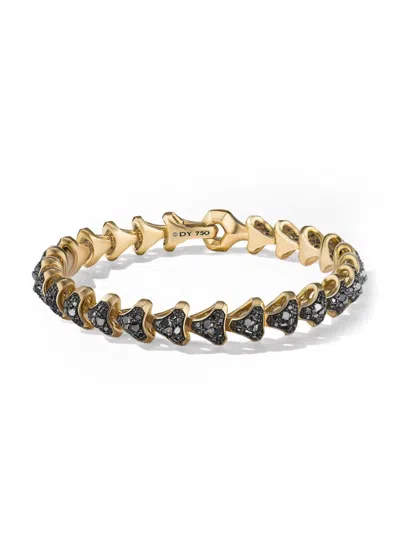 David Yurman Men's Armory Link Bracelet In 18k Yellow Gold In Black Diamond
