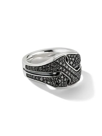David Yurman Men's Armory Signet Ring In Sterling Silver In Black Diamond