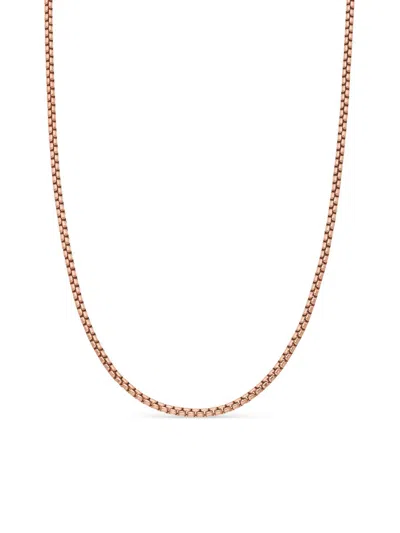 David Yurman Men's Box Chain Necklace In 18k Rose Gold, 2.7mm