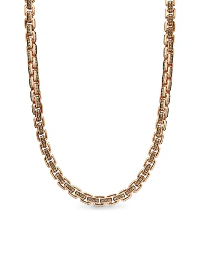 David Yurman Men's Box Chain Necklace In 18k Rose Gold In White