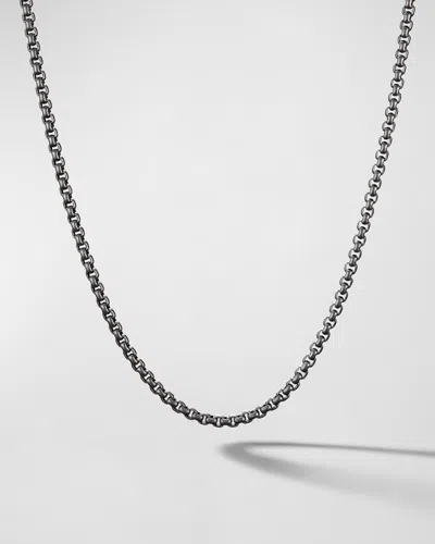 David Yurman Men's Box Chain Necklace In Darkened Stainless Steel, 2.7mm, 22"l In Metallic