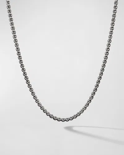 David Yurman Men's Box Chain Necklace In Gray Titanium, 2.7mm, 24"l In Metallic