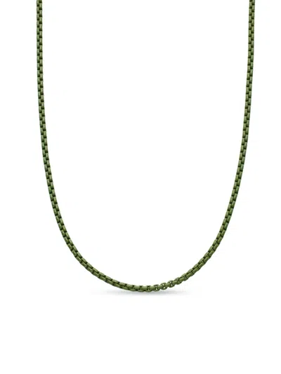 David Yurman Men's Box Chain Necklace In Stainless Steel In Green