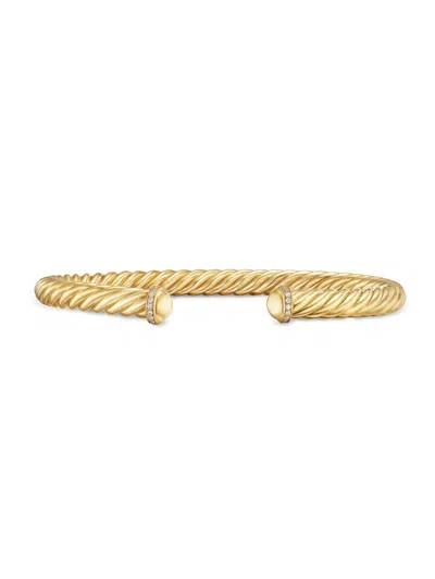 David Yurman Men's Cable Cuff Bracelet In 18k Yellow Gold