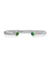 David Yurman Men's Cable Cuff Bracelet In Sterling Silver In Green Onyx