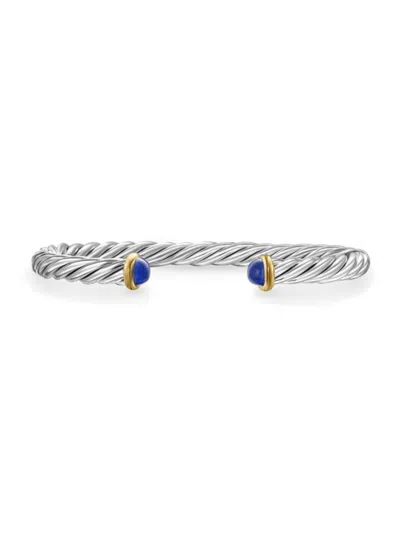 David Yurman Men's Cable Cuff Bracelet In Sterling Silver In Lapis Lazuli
