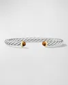 DAVID YURMAN MEN'S CABLE FLEX CUFF BRACELET WITH GEMSTONE AND 14K GOLD IN SILVER, 6MM