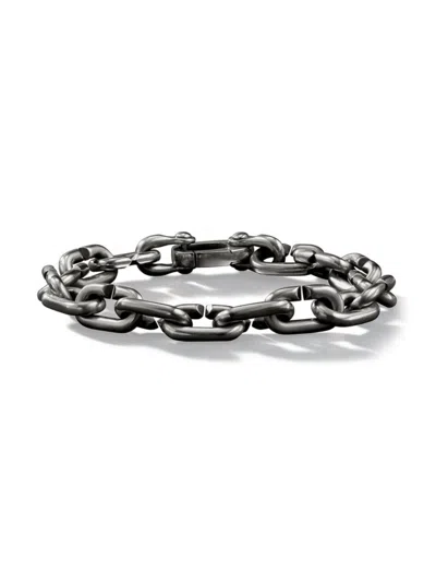 David Yurman Men's Chain Links Bracelet In Sterling Silver, 10.3mm In Black