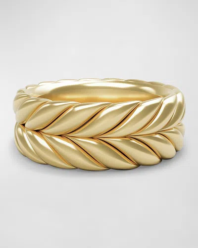 David Yurman Men's Chevron Band Ring In 18k Gold, 8.5mm