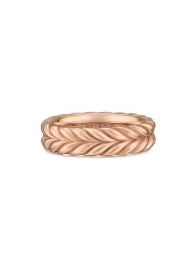 David Yurman Men's Chevron Band Ring In 18k Rose Gold, 6.2mm