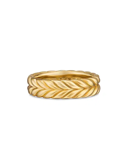 David Yurman Men's Chevron Band Ring In 18k Yellow Gold, 6.2mm