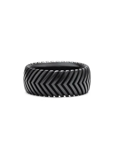 David Yurman Men's Chevron Band Ring In Black Titanium, 10mm