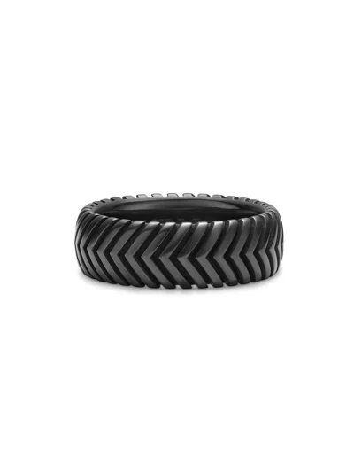 David Yurman Men's Chevron Band Ring In Black Titanium, 8mm