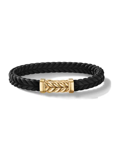 David Yurman Men's Chevron Bracelet In Black Rubber