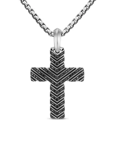 David Yurman Men's Chevron Cross Pendant In Sterling Silver In Metallic