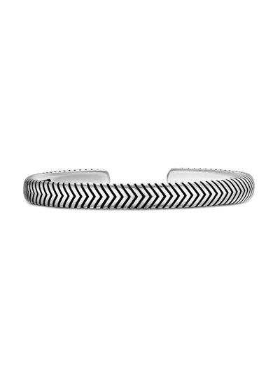 David Yurman Men's Chevron Cuff Bracelet In Sterling Silver, 8mm In Metallic