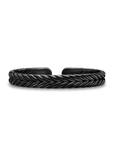 David Yurman Men's Chevron Flex Bracelet In Black Titanium, 10mm In Orange