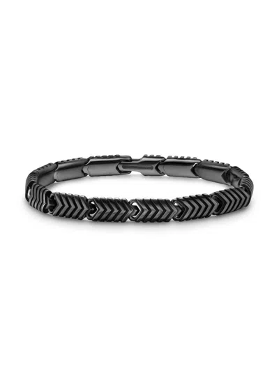 David Yurman Men's Chevron Link Bracelet In Black Titanium, 7.6mm