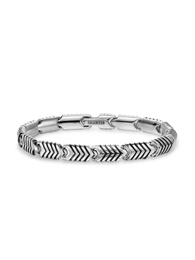 David Yurman Men's Chevron Link Bracelet In Sterling Silver, 7.6mm In Metallic