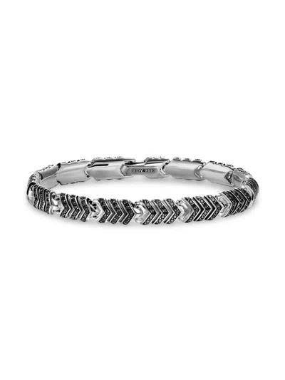 David Yurman Men's Chevron Link Bracelet In Sterling Silver, 7.6mm In Purple