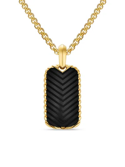 David Yurman Men's Chevron Tag In 18k Yellow Gold In Neutral