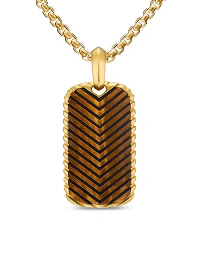 David Yurman Men's Chevron Tag In 18k Yellow Gold