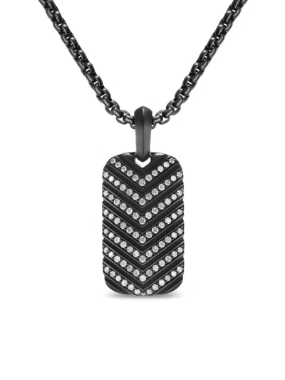 David Yurman Men's Chevron Tag In Black Titanium