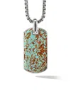 David Yurman Sterling Silver Streamline Tag With American Turquoise