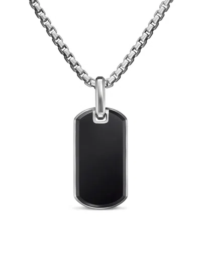 David Yurman Men's Chevron Tag In Sterling Silver In Black Onyx
