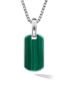 David Yurman Men's Chevron Tag In Sterling Silver In Malachite