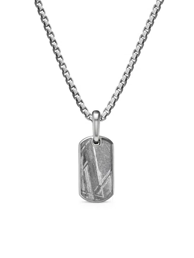 David Yurman Men's Chevron Tag In Sterling Silver In Meteorite