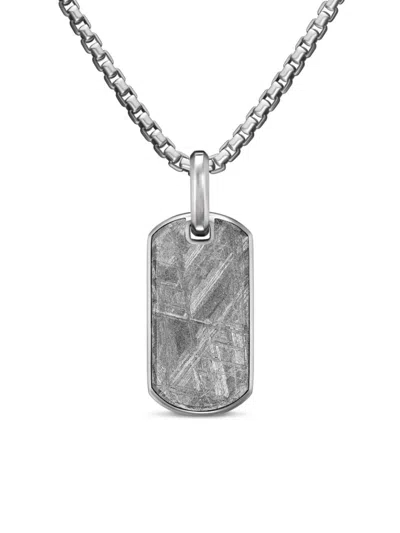 David Yurman Men's Chevron Tag In Sterling Silver In Meteorite
