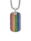 David Yurman Men's Chevron Tag In Sterling Silver In Multi