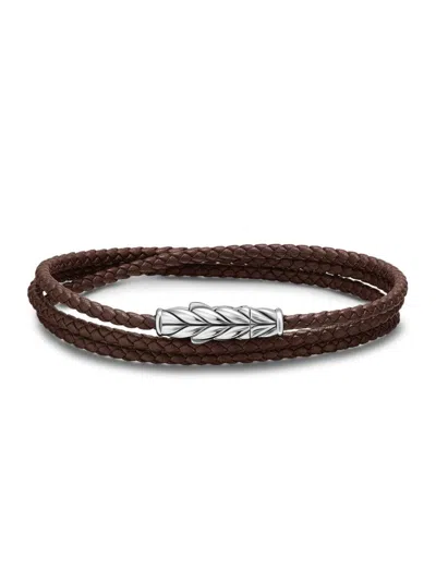 David Yurman Men's Chevron Triple Wrap Bracelet In Brown