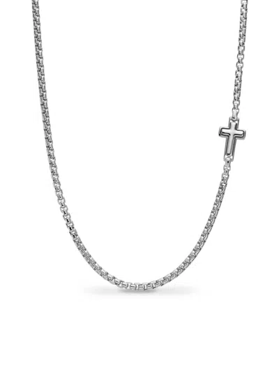 David Yurman Men's Cross Station Necklace In Sterling Silver, 3.6mm