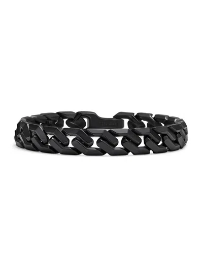 David Yurman Men's Curb Chain Angular Link Bracelet In Black Titanium, 11.5mm In Purple