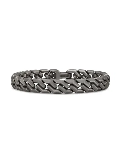David Yurman Men's Curb Chain Angular Link Bracelet In Titanium, 8.7mm In Brown