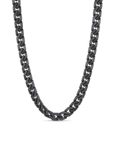 David Yurman Men's Curb Chain Angular Link Necklace In Black Titanium, 11.5mm In Blue