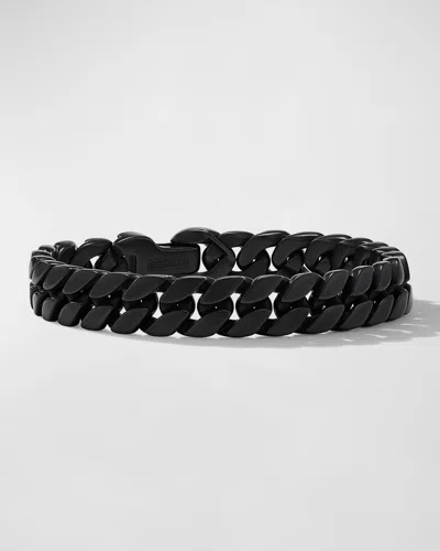 David Yurman Curb Chain Titanium Bracelet In Black